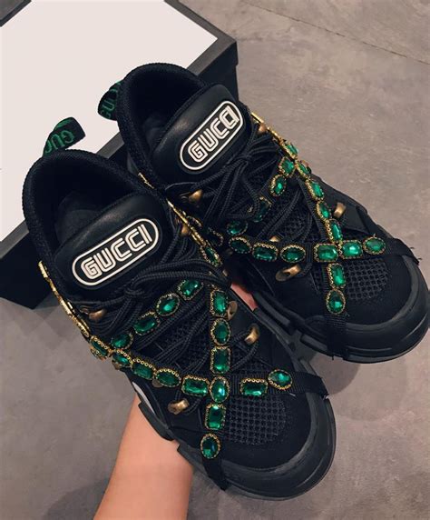 gucci crystal sneakers replica|gucci flashtrek sneakers with crystals.